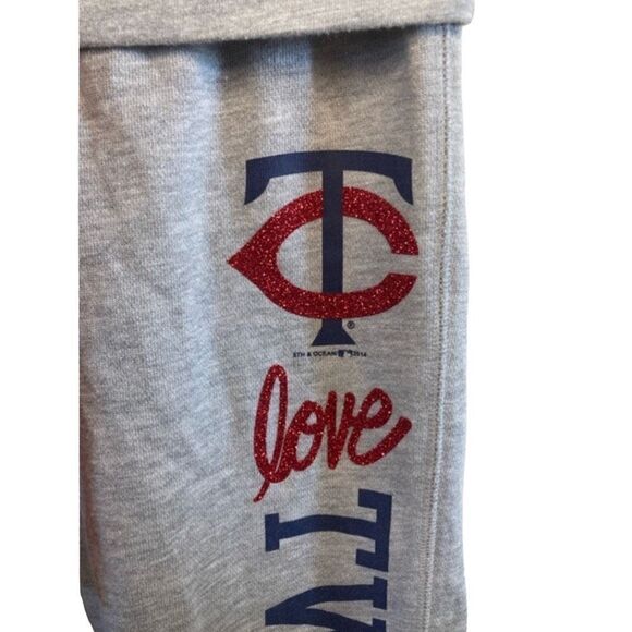Twins Baseball Twin City Capri Joggers Glitter MLB Sports Love - Picture 5 of 5